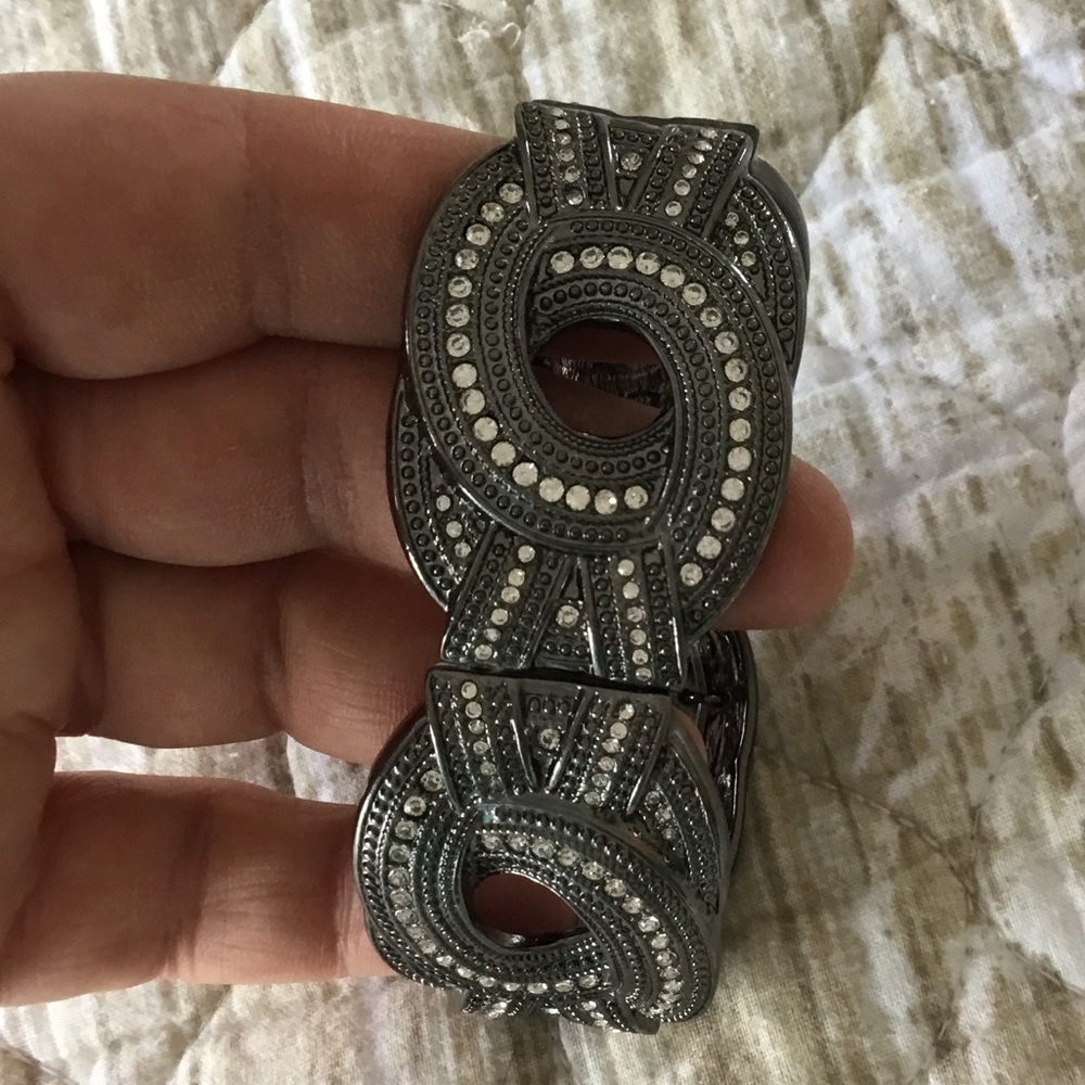 Premier Designs Elastic Bracelet Black Silver